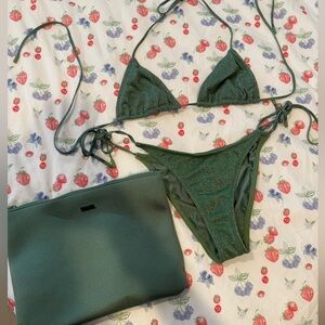 Triangl Swimwear Green Bikini Set